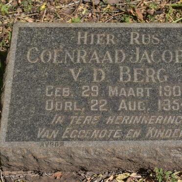 BERG Coenraad Jacobus, v.d. 1905-1954