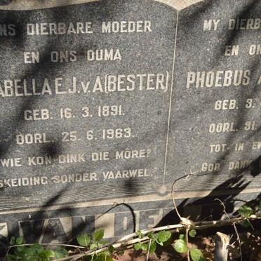 BERG Phoebus Alexander, van den 1879-1955 &amp; Izabella E.J. v.A. BESTER 1891-1963