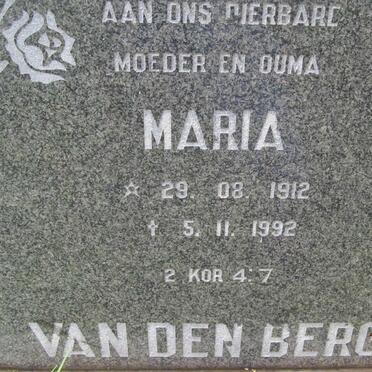 BERG Maria, van den 1912-1992