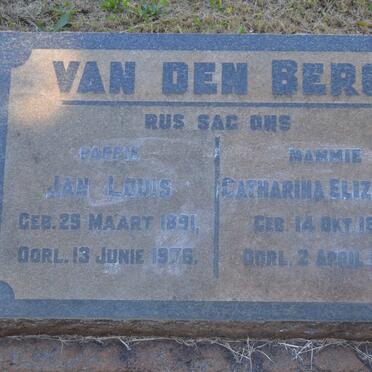 BERG Jan Louis, van den 1891-1976 &amp; Catharina Elizabeth 1893-1954