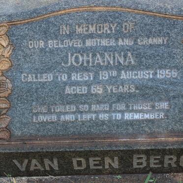 BERG Johanna, van den -1956