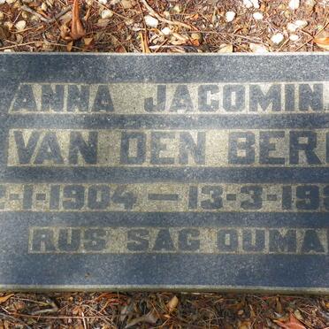 BERG Anna Jacomina, van den 1904-1980 :: SCHOEMAN Daniel 1922-1943