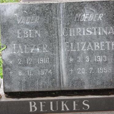 BEUKES Eben Haezer 1910-1974 &amp; Christina Elizabeth 1913-1995