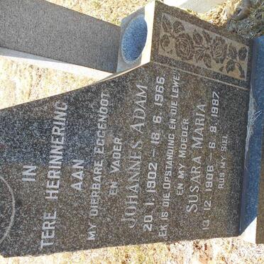 BEUKES Johannes Adam 1902-1966 &amp; Susara Maria 1906-1987