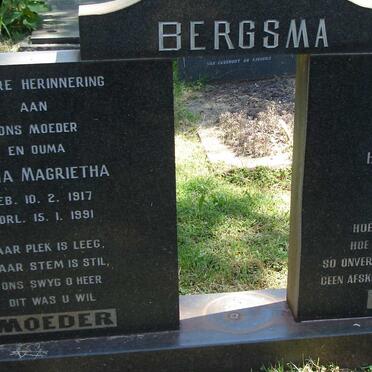 BERGSMA Henry Cornelious 1911-1968 &amp; Anna Magrietha 1917-1991