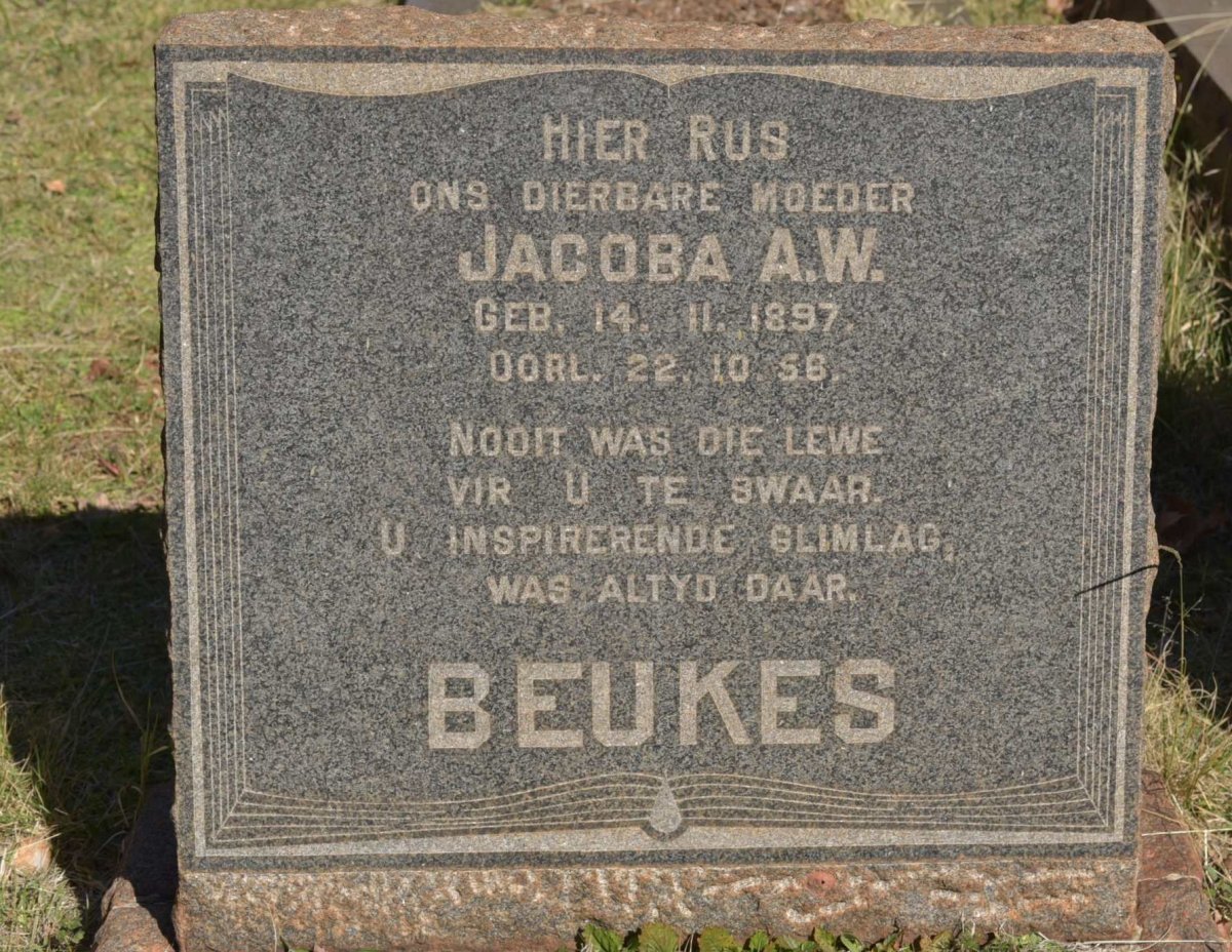 BEUKES Jacoba A.W. 1897-1956