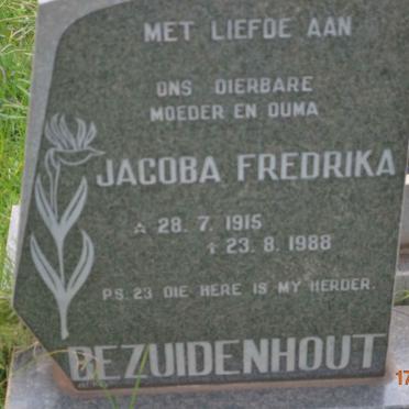 BEZUIDENHOUT Jacoba Fredrika 1915-1988