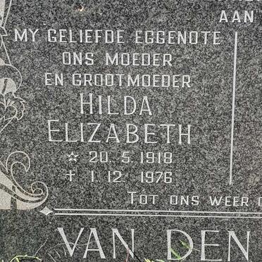 BERG Hilda Elizabeth, van den 1918-1976