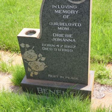 BENEKE Driesie Johanna 1907-1963