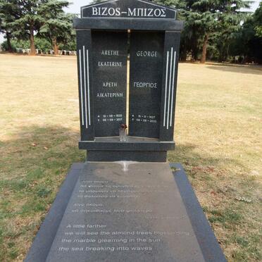 BIZOS George 1927-2020 &amp; Arethe Ekaterine 1929-2017