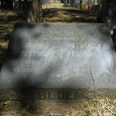 BLOEM Louis Petrus -1948 &amp; Petronella Catharina -1962