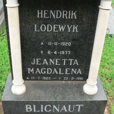 BLIGNAUT Hendrik Lodewyk 1920-1977 &amp; Jeanetta Magdalena 1923-1991