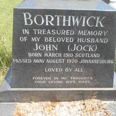 BORTHWICK John 1910-1970 &amp; Marie Louise 1916-1983