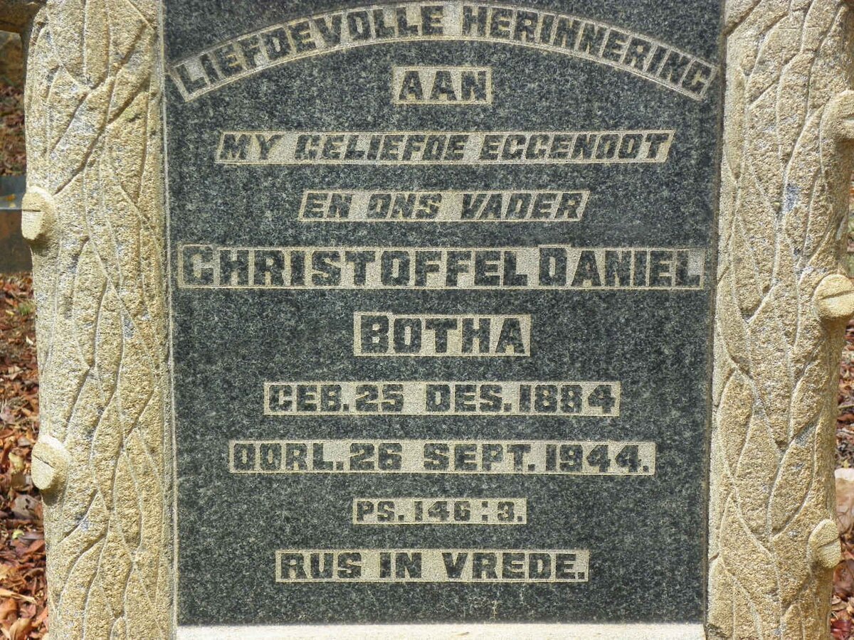 BOTHA Christoffel Daniel 1884-1944