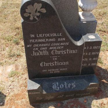 BOTES Christiaan 1917-2000 &amp; Judith Christina 1923-1970