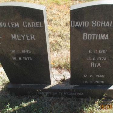 BOTHMA David Schalk 1921-1973 &amp; Ria 1949-2000 :: MEYER Willem Carel 1943-1973