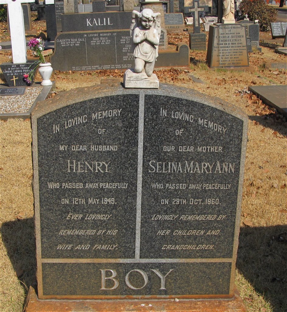 BOY Henry -1949 &amp; Selina Mary Ann -1960