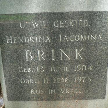 BRINK Hendrina Jacomina 1904-1973