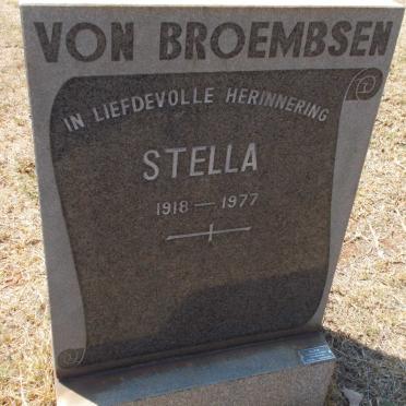 BROEMBSEN Stella, von 1918-1977