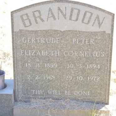 BRANDON Peter Cornelius 1894-1972 &amp; Gertrude Elizabeth 1899-1968