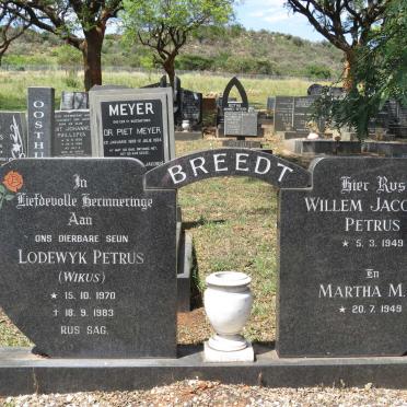 BREEDT Willem Jacobus Petrus 1949- &amp; Martha M.M. 1949- :: BREEDT Lodewyk Petrus 1970-1983