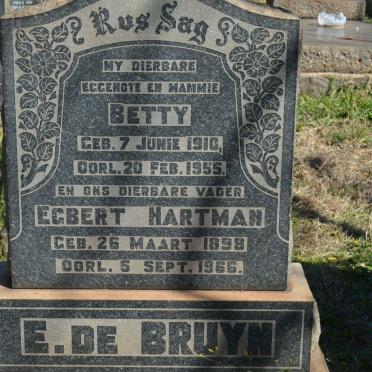 BRUYN Egbert Hartman, de 1898-1966 &amp; Betty 1910-1955
