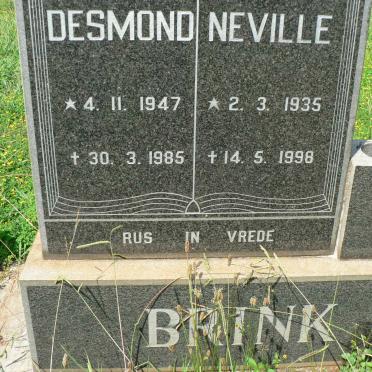 BRINK Neville 1935-1998 :: BRINK Desmond 1947-1985