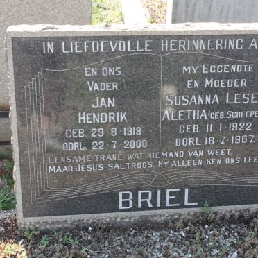 BRIEL Jan Hendrik 1918-2000 &amp; Susanna Lesea Aletha SCHEEPERS 1922-1967