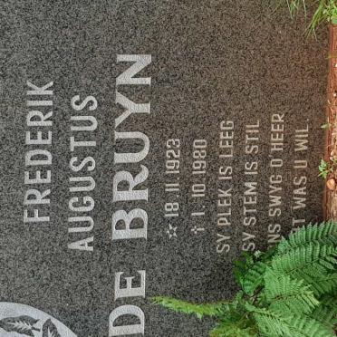 BRUYN Frederik Augustus, de 1923-1980