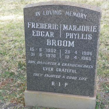 BROOM Frederic Edgar 1902-1970 &amp; Marjorie Phyllis 1906-1965
