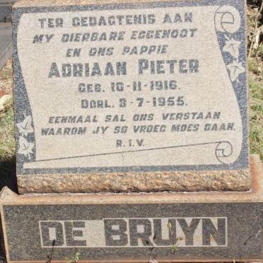 BRUYN Adriaan Pieter, de 1916-1955