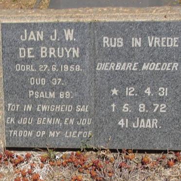 BRUYN Jan J.W., de -1958 &amp; Moeder 1931-1972