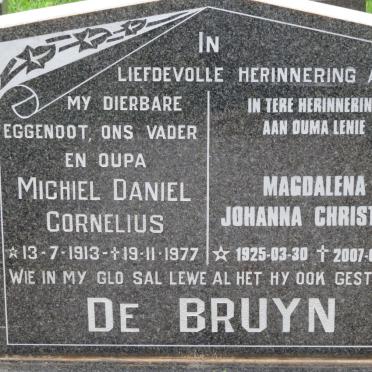BRUYN Michiel Daniel Cornelius, de 1913-1977 &amp; Magdalena Johanna Christina 1925-2007