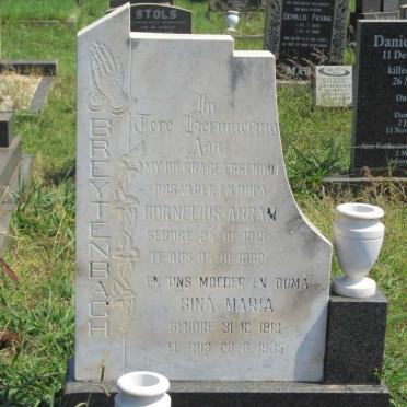 BREYTENBACH Cornelius Abram 1913-1982 &amp; Sina Maria 1913-1985