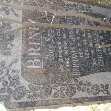 BRINK Hermanus Christoffel 1884-1964 &amp; Gertruida Johanna 1897-19??