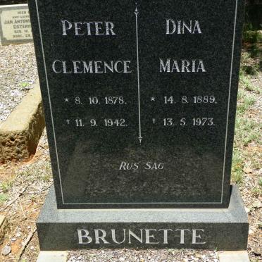 BRUNETTE Peter Clemence 1878-1942 &amp; Dina Maria 1889-1973