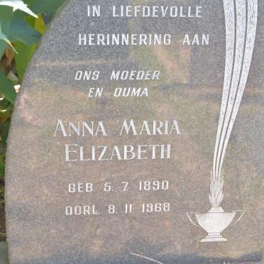 BRIEL Anna Maria Elizabeth 1890-1968