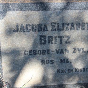 BRITZ Jacoba Elizabeth nee VAN ZYL