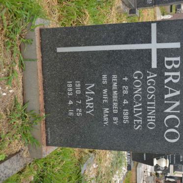 BRANCO Agostinho Concalves -1985 &amp; Mary 1910-1993