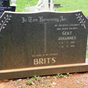 BRITS Gert Johannes 1916-1981