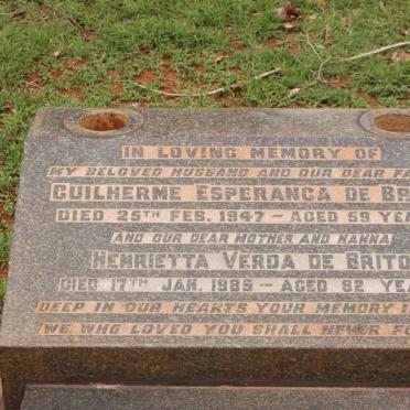 BRITO Guilherme Esperanca, de -1947 &amp; Henrietta Verda -1985