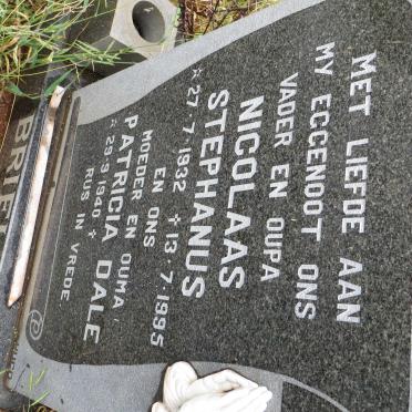 BRIEL Nicolaas Stephanus 1932-1995 &amp; Patricia Dale 1940-