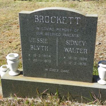 BROCKETT Sidney Walter 1888-1976 &amp; Jessie Blyth 1904-1978