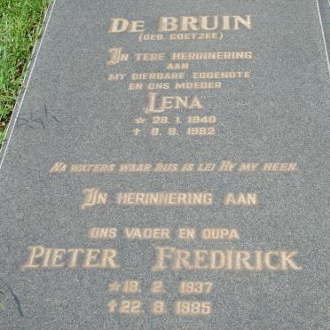 BRUIN Pieter Fredirick, de 1937-1985 &amp; Lena COETZEE 1940-1982