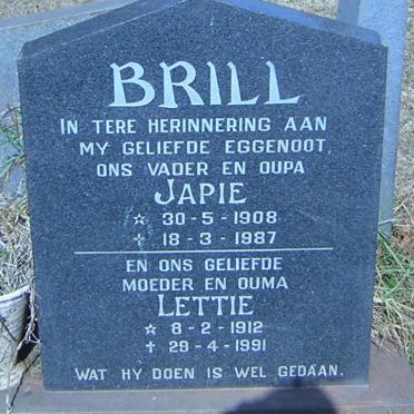 BRILL Japie 1908-1987 &amp; Lettie 1912-1991