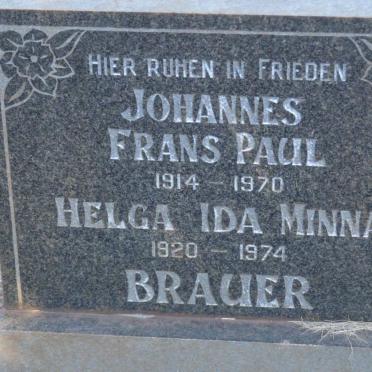 BRAUER Johannes Frans Paul 1914-1970 &amp; Helga Ida Minna 1920-1974