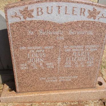 BUTLER Louis John 1892-1974 &amp; Maria Elizabeth 1892-1967