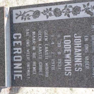 CERONIE Johannes Lodewikus 1937-1978