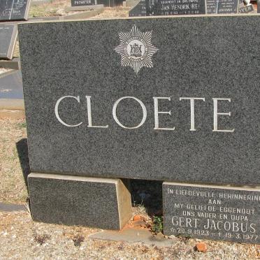 CLOETE Gert Jacobus 1923-1977