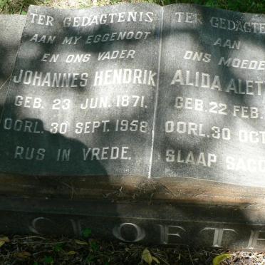 CLOETE Johannes Hendrik 1871-1958 &amp; Alida Aletta 1877-1965
